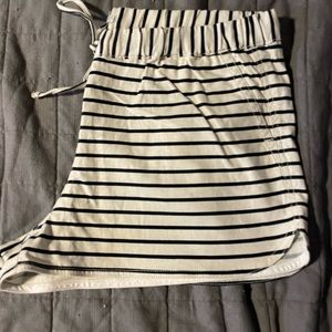J Crew horizontal stripe shorts. Paired great with a white tee!
